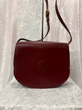 Cartier Must de Cartier Saddle Crossbody Bag in Bordeaux Vintage COA